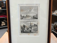 2 antieke gravures dorp harmelen - afbeelding 1 van  5
