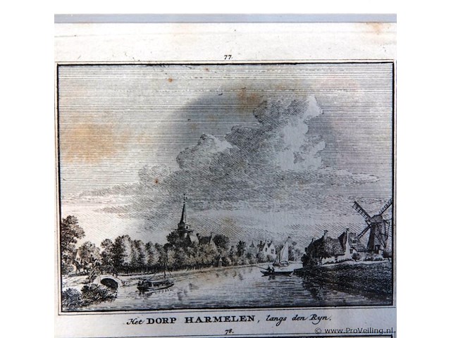 2 antieke gravures dorp harmelen - afbeelding 3 van  5