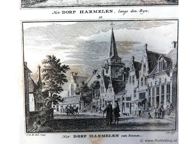 2 antieke gravures dorp harmelen - afbeelding 4 van  5