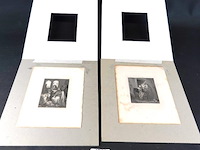 2 antieke gravures in passe-partout - afbeelding 2 van  5