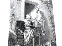 2 antieke gravures in passe-partout - afbeelding 3 van  5