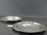 2 antieke tinnen schalen - afbeelding 2 van  5