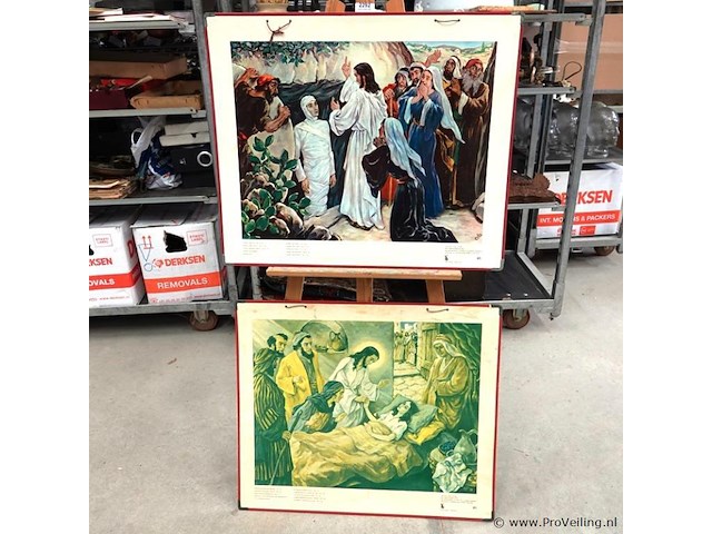 2 bellarminus bijbelplaten uit 50 jaren - afbeelding 1 van  5