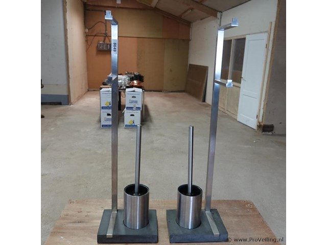 2 blomus geborsteld rvs toiletstandaards - afbeelding 1 van  5