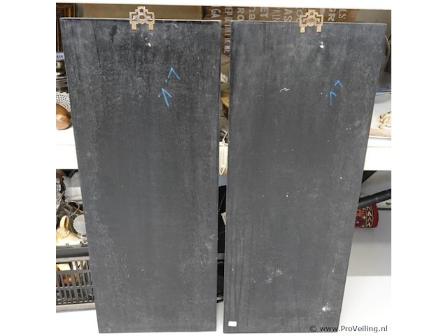 2 chinese laqué panelen met in speksteen gesneden voorstellingen - afbeelding 5 van  5