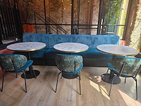 2 delige ribfluweel bankenset met 3 x tafel en 3 x stoel - afbeelding 1 van  4