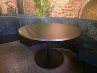 2 delige ribfluweel restaurant bankenset met ronde tafel - afbeelding 5 van  5