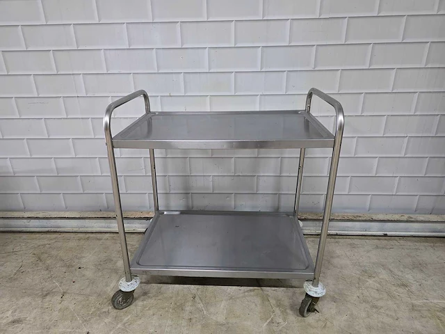 2 delige rvs serveerwagen - afbeelding 1 van  4