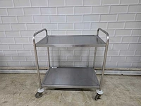 2 delige rvs serveerwagen