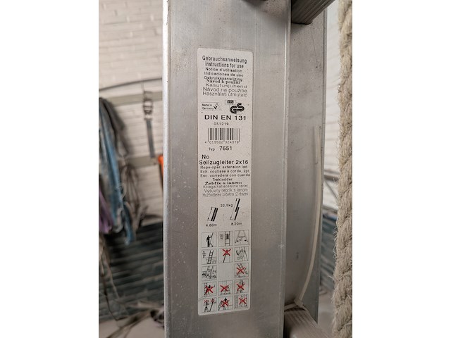 2-delige schuifladder met gevelrol 2x16 - afbeelding 5 van  5