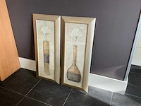 2-delige set ingelijste kunstprints – vaas met witte bloem