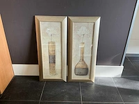 2-delige set ingelijste kunstprints – vaas met witte bloem - afbeelding 2 van  6