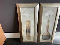2-delige set ingelijste kunstprints – vaas met witte bloem - afbeelding 4 van  6