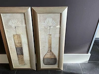 2-delige set ingelijste kunstprints – vaas met witte bloem - afbeelding 5 van  6