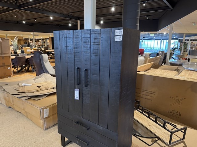 2-deurs kast, label51, santos, zwart - afbeelding 2 van  7