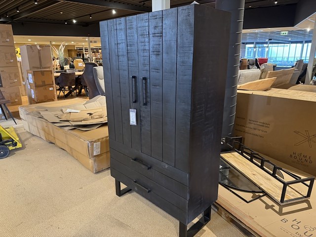 2-deurs kast, label51, santos, zwart - afbeelding 5 van  7