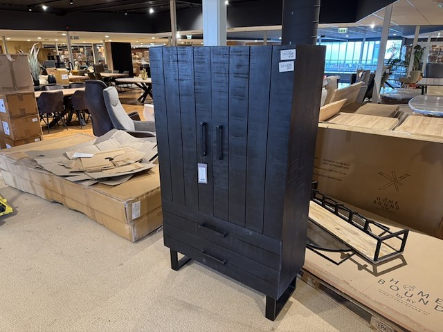 2-deurs kast, label51, santos, zwart - afbeelding 1 van  7