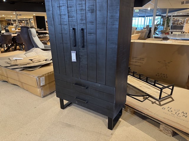 2-deurs kast, label51, santos, zwart - afbeelding 3 van  7