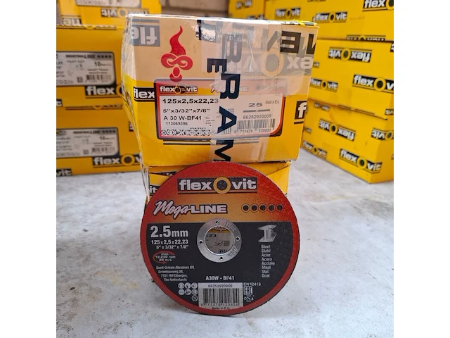 2 doos a 25 stuks doorslijpschijf flexovit, 125x2,5x22,23 - afbeelding 1 van  4