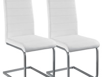 2 eetkamerstoelen / stoel - vegas - kunstleer - wit - afbeelding 1 van  10