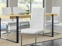 2 eetkamerstoelen / stoel - vegas - kunstleer - wit - afbeelding 3 van  10