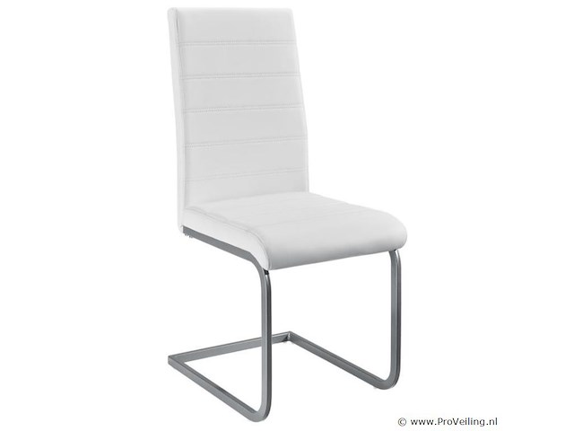 2 eetkamerstoelen / stoel - vegas - kunstleer - wit - afbeelding 4 van  10