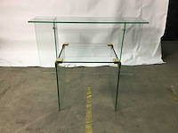2 glazen bijzettafels