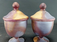 2 glazen dekselvazen - afbeelding 1 van  5