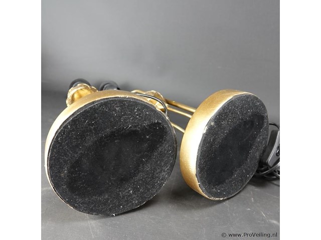 2 goud vergulde kraanvogels koper als lampvoet met kappen - afbeelding 4 van  5