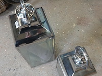 2 grote verchroomde windlichten - afbeelding 3 van  5