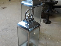 2 grote verchroomde windlichten - afbeelding 4 van  5