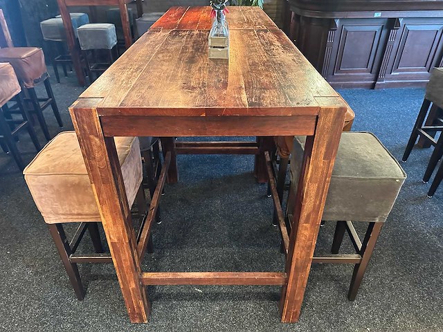 2 hoge bartafels met 10 krukken - afbeelding 2 van  4