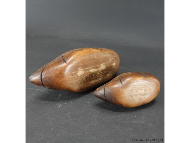 2 houten eenden met bronzen snavel - afbeelding 5 van  5