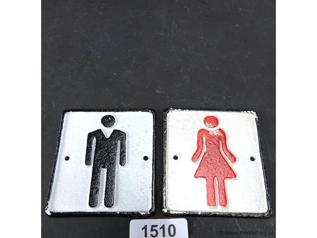2 ijzeren schilden man/vrouw - afbeelding 1 van  5