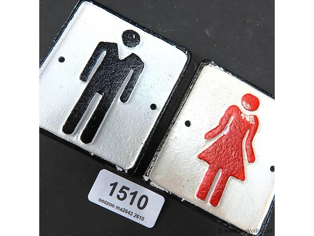 2 ijzeren schilden man/vrouw - afbeelding 3 van  5