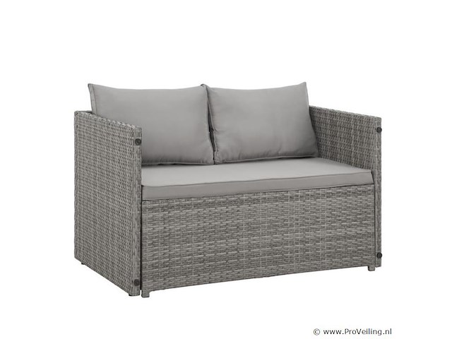 2 in 1 polyrotan loungeset jamaika - grijs - afbeelding 3 van  16