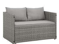 2 in 1 polyrotan loungeset jamaika - grijs - afbeelding 3 van  16