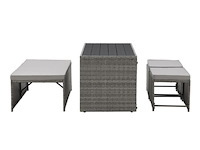 2 in 1 polyrotan loungeset jamaika - grijs - afbeelding 2 van  16