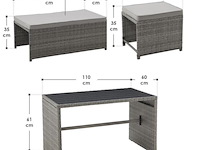 2 in 1 polyrotan loungeset jamaika - grijs - afbeelding 15 van  16