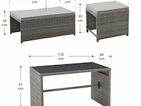 2 in 1 polyrotan loungeset jamaika - grijs - afbeelding 15 van  16