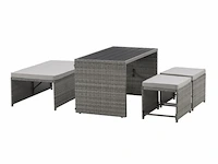 2 in 1 polyrotan loungeset jamaika - grijs - afbeelding 16 van  16