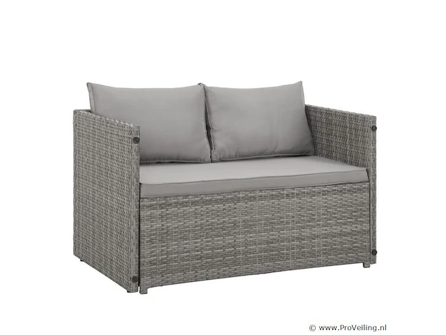 2 in 1 polyrotan loungeset jamaika - grijs - afbeelding 3 van  16