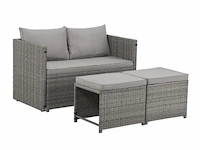2 in 1 polyrotan loungeset jamaika - grijs