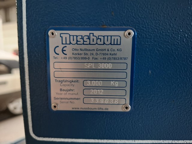 2-koloms hefbrug nussbaum, spl3000 (spl2.30), bouwjaar 2012 - afbeelding 8 van  11