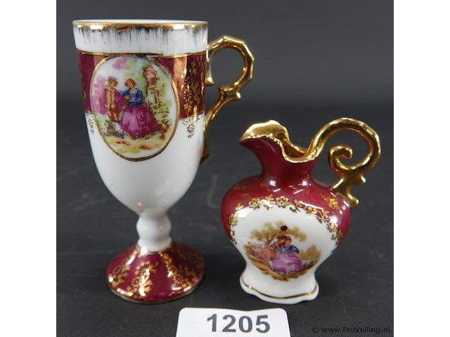 2 limoges porseleinen vaasjes - afbeelding 1 van  5