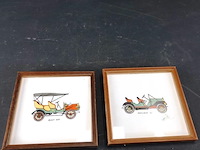 2 mettlach porseleinen tegels - afbeelding 1 van  5