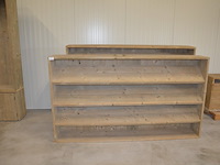 2 moderne vol houten boekenrekken 3 leggers afm. 240x37x135