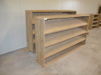 2 moderne vol houten boekenrekken 3 leggers afm. 240x37x135 - afbeelding 2 van  6