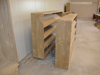 2 moderne vol houten boekenrekken 3 leggers afm. 240x37x135 - afbeelding 3 van  6