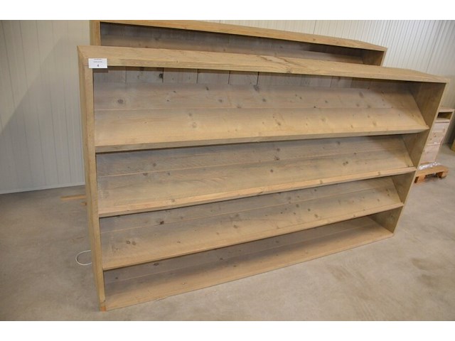 2 moderne vol houten boekenrekken 3 leggers afm. 240x37x135 - afbeelding 4 van  6
